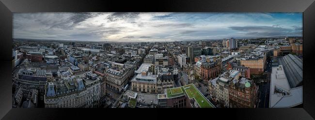 The city centre of Glasgow from above - panoramic view Framed Print by Erik Lattwein
