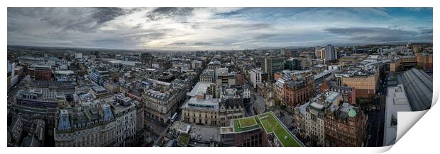 The city centre of Glasgow from above - panoramic view Print by Erik Lattwein