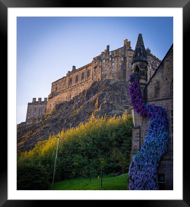 Edinburgh Castle on Castle Hill Framed Mounted Print by Erik Lattwein