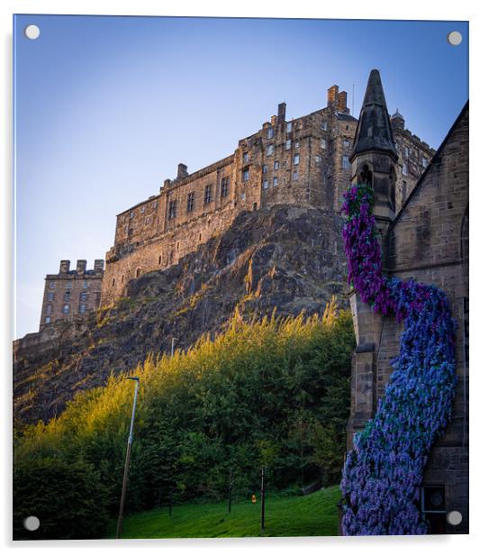 Edinburgh Castle on Castle Hill Acrylic by Erik Lattwein