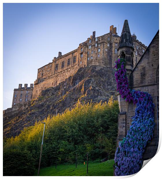 Edinburgh Castle on Castle Hill Print by Erik Lattwein