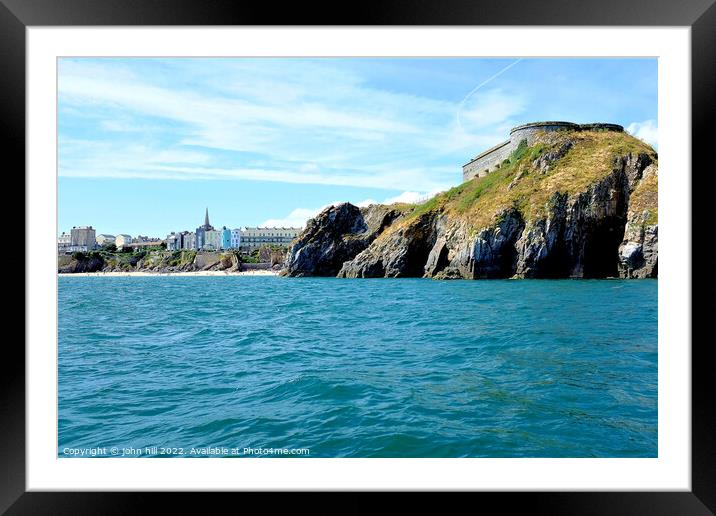 St. Catherine's rock, Tenby, South Wales, UK. Framed Mounted Print by john hill