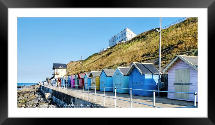 Sheringham Beach Huts Framed Mounted Print by Diana Mower