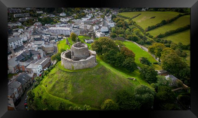 Launceston Castle From The Air Framed Print by Apollo Aerial Photography