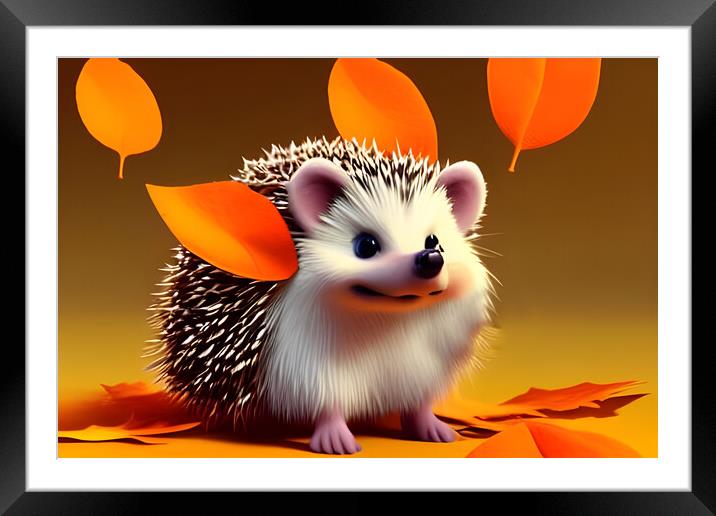 Hedgey Hedgehog Framed Mounted Print by Picture Wizard
