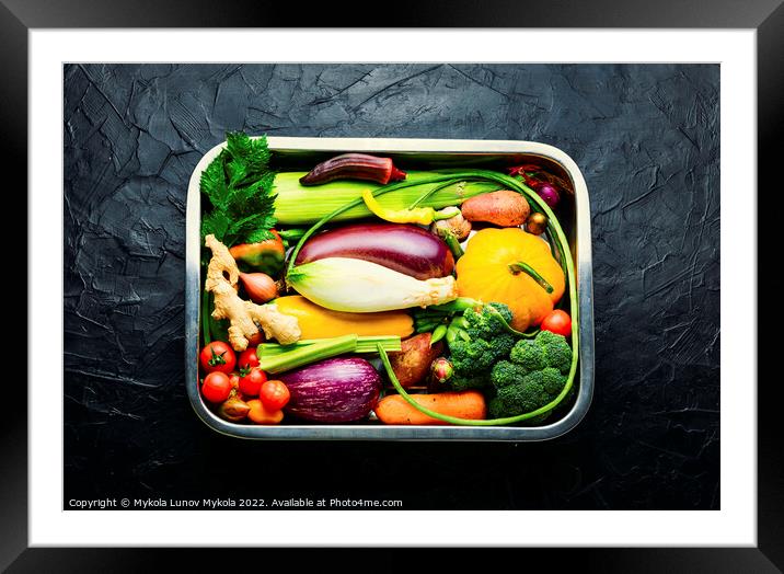 Set of raw vegetables Framed Mounted Print by Mykola Lunov Mykola