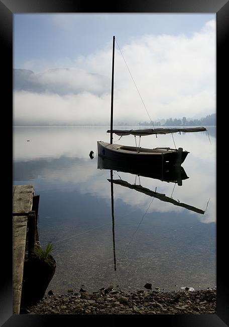 Misty morning on Lake Bohinj Framed Print by Ian Middleton