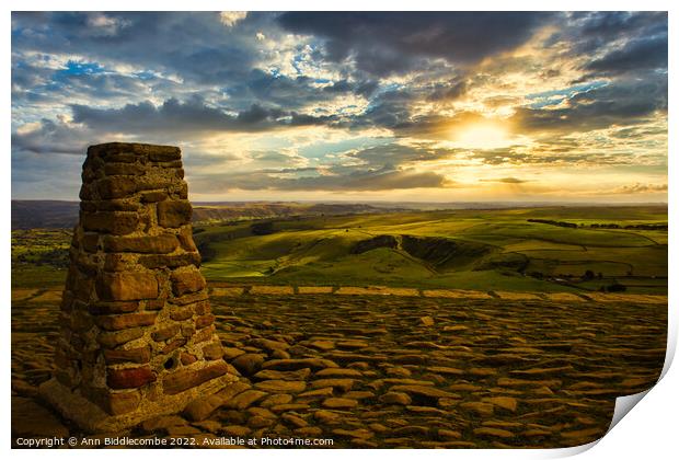 A view from Mam Tor  Print by Ann Biddlecombe