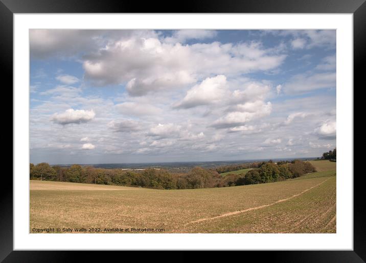 Clouds over Sussex Weald Framed Mounted Print by Sally Wallis