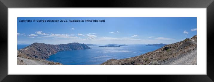 Santorinis Captivating Caldera Framed Mounted Print by George Davidson
