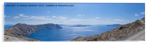 Santorinis Captivating Caldera Acrylic by George Davidson
