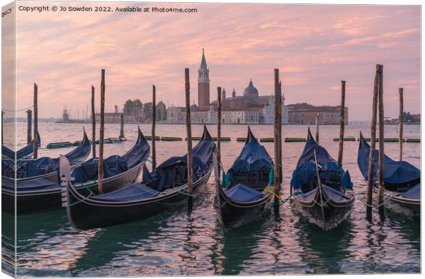 Venice Sunrise Canvas Print by Jo Sowden