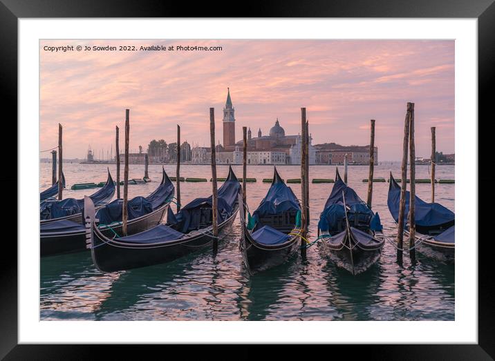 Venice Sunrise Framed Mounted Print by Jo Sowden