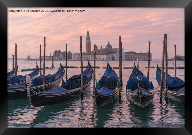 Venice Sunrise Framed Print by Jo Sowden