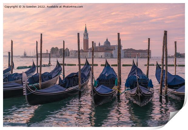 Venice Sunrise Print by Jo Sowden