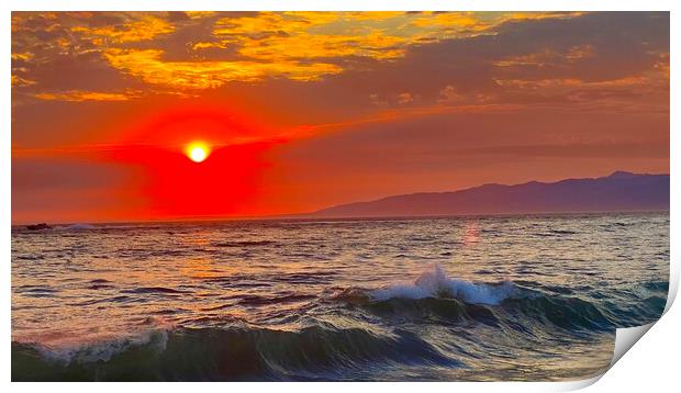 Pacific sunset Print by Daryl Pritchard videos