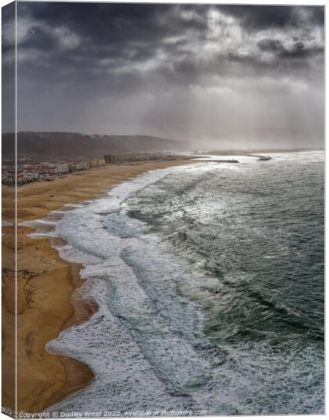 Majestic Nazare Beach Canvas Print by Dudley Wood