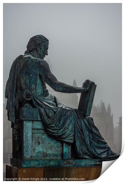 Statue of David Hume Print by David Pringle