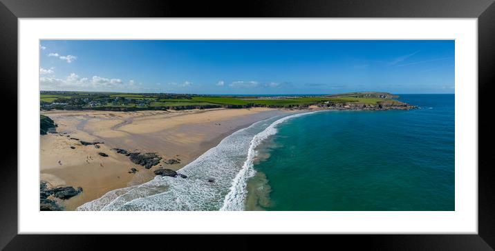 Harlyn Bay Cornwall Framed Mounted Print by Apollo Aerial Photography