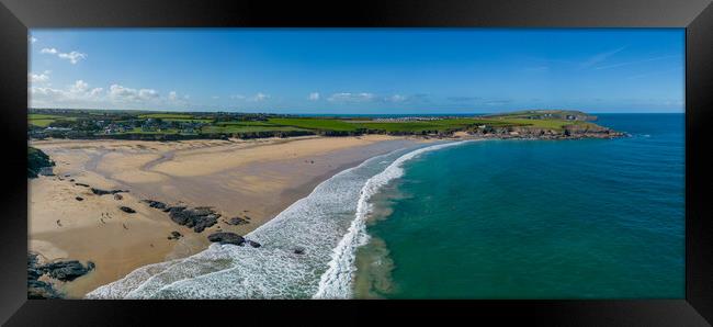 Harlyn Bay Cornwall Framed Print by Apollo Aerial Photography