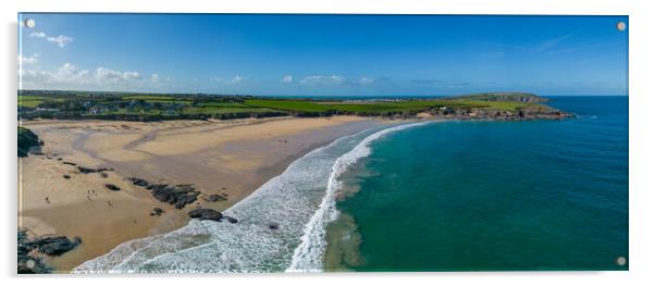 Harlyn Bay Cornwall Acrylic by Apollo Aerial Photography