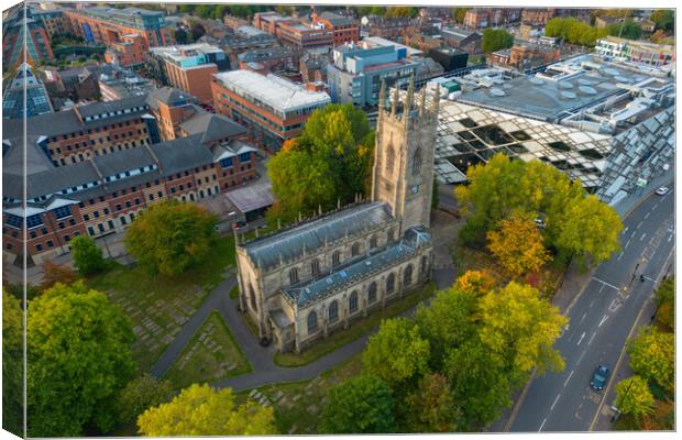 St Georges Church Sheffield Canvas Print by Apollo Aerial Photography