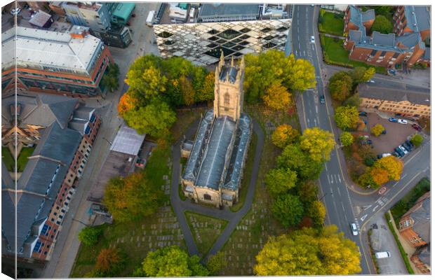 St Georges Church Sheffield Canvas Print by Apollo Aerial Photography