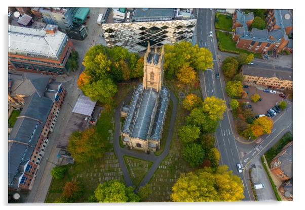 St Georges Church Sheffield Acrylic by Apollo Aerial Photography