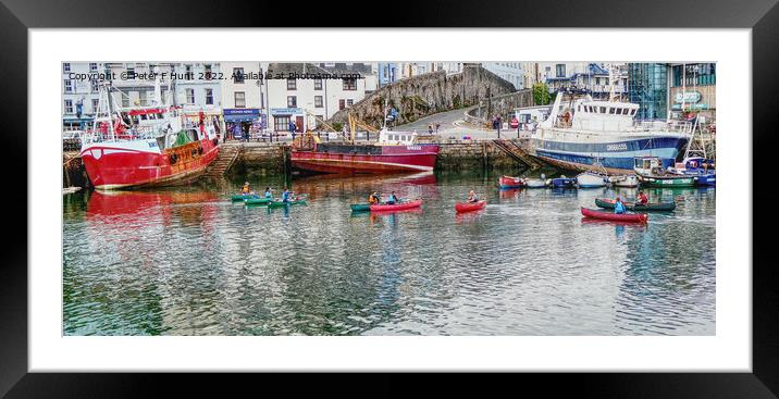Canoeing In The Harbour Framed Mounted Print by Peter F Hunt
