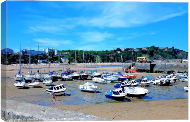 Beached, Tenby, Wales. Canvas Print by john hill