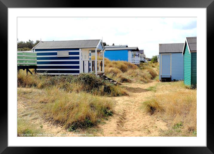 Sand dunes beach huts, Old Hunstanton, Norfolk. Framed Mounted Print by john hill