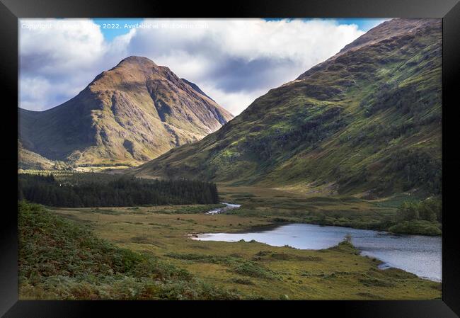 Road view at Glen Etive Framed Print by Kevin White