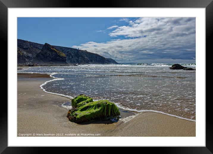 Porthtowan beach  Framed Mounted Print by Mark Bowman