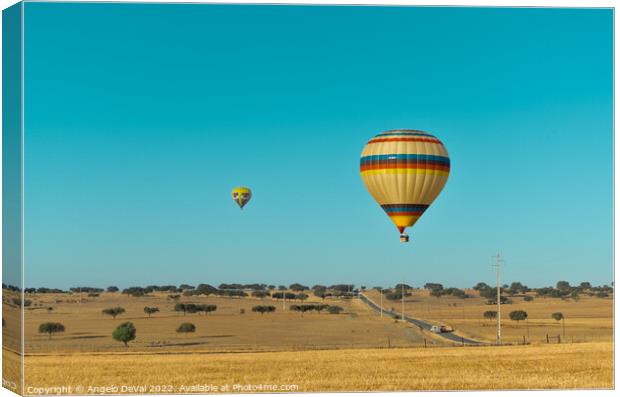 Air Balloons Above Alentejo Fields Canvas Print by Angelo DeVal