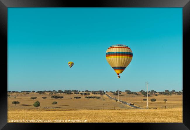 Air Balloons Above Alentejo Fields Framed Print by Angelo DeVal