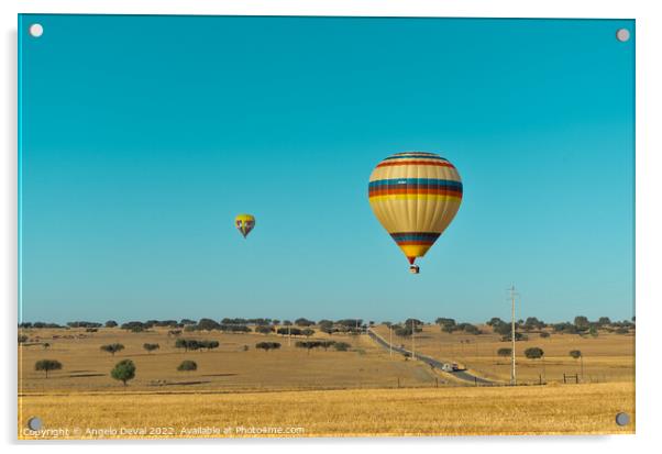 Air Balloons Above Alentejo Fields Acrylic by Angelo DeVal