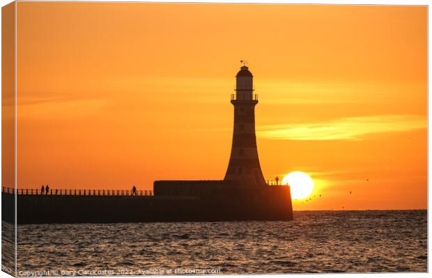 Sun Rising over Roker Canvas Print by Gary Clarricoates