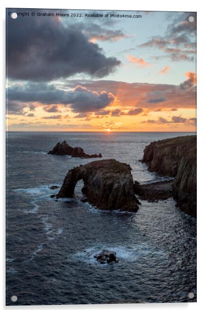 Lands End sunset vert Acrylic by Graham Moore