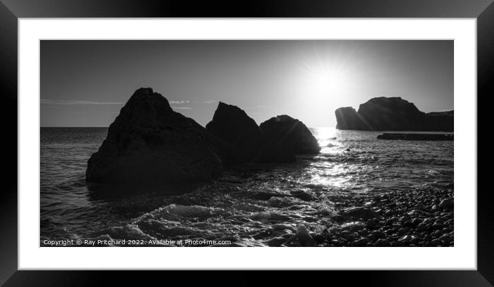 Rocks in the Sea Framed Mounted Print by Ray Pritchard