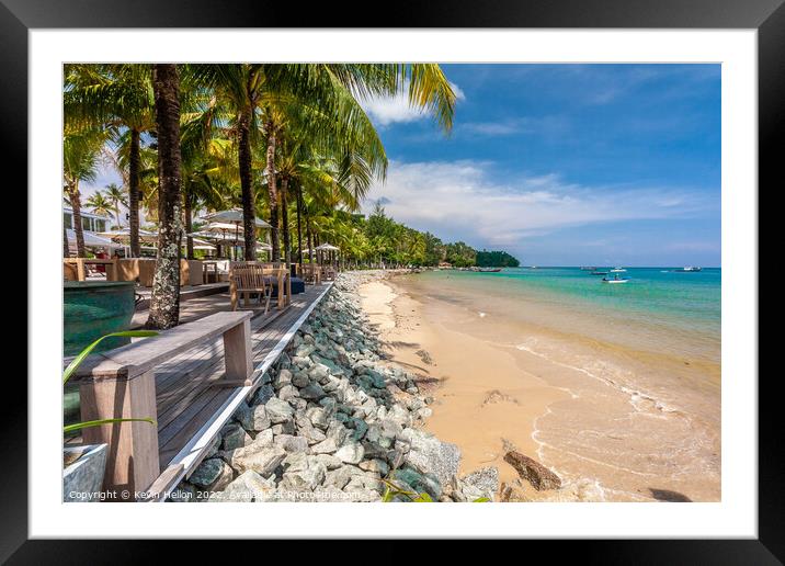 Beach bar, Bang Tao Beach, Phuket, Thailand Framed Mounted Print by Kevin Hellon