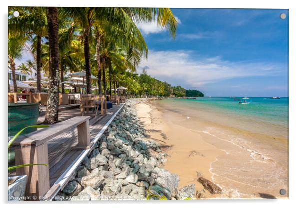 Beach bar, Bang Tao Beach, Phuket, Thailand Acrylic by Kevin Hellon