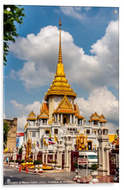 Wat Traimit, Bangkok, Thailand Acrylic by Kevin Hellon