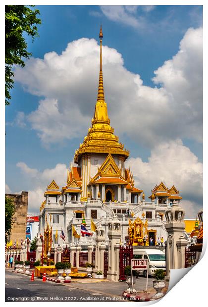 Wat Traimit, Bangkok, Thailand Print by Kevin Hellon