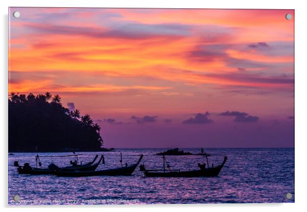 Sunset, Bang Tao Beach, Phuket, Thailand Acrylic by Kevin Hellon