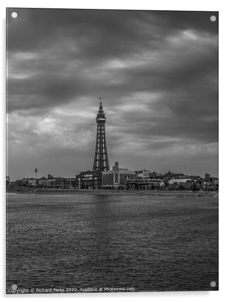 Blackpool Tower -Monochrome Acrylic by Richard Perks