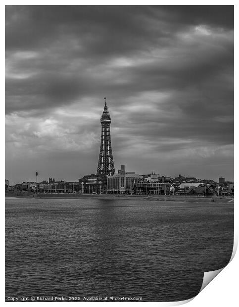 Blackpool Tower -Monochrome Print by Richard Perks
