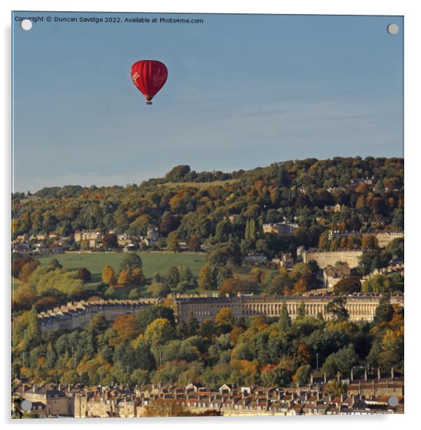 Virgin Balloon flight over Bath Acrylic by Duncan Savidge