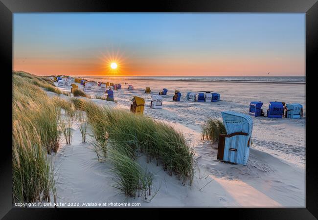 Sunset on Juist Framed Print by Dirk Rüter