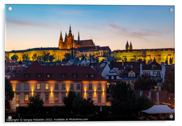 St. Vitas Cathedral and Prague Castle. Czechia Acrylic by Sergey Fedoskin