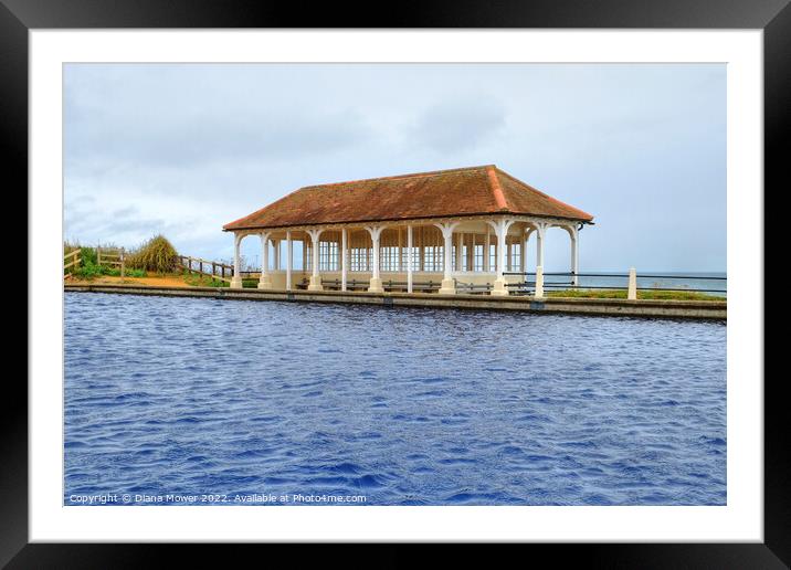 Sheringham Victorian Boating Lake and Shelter.  Framed Mounted Print by Diana Mower